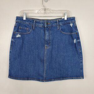 Old Navy Medium Wash Denim Jean Skirt With Light Distressing NEW NWT Size 12